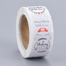 Hand Made with love labels stickers 500 each per roll Great for Orders 