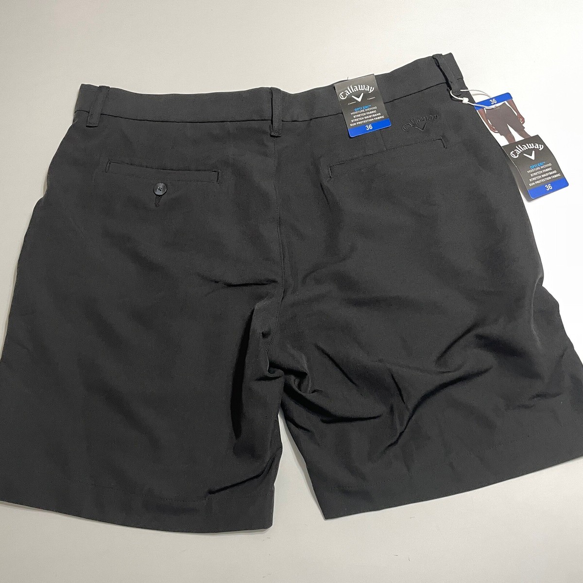 Callaway Golf Shorts Mens 36x9 Lightweight Opti Dri Black Wicking