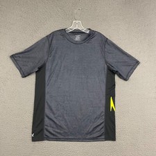 Speedo T-Shirt Mens Large Gray Black UV Protection Swim Activewear Beach Dad