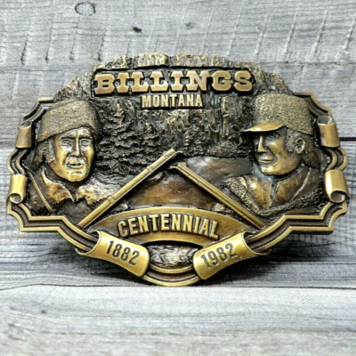 Billings Montana Centennial Belt Buckle # LE Vtg 1982 Macys Exclusive    .CVB526