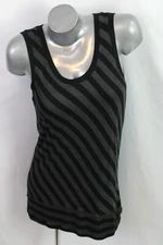 Cabi Womens Size S SMALL Black Charcoal Striped Align Tank Style #3630