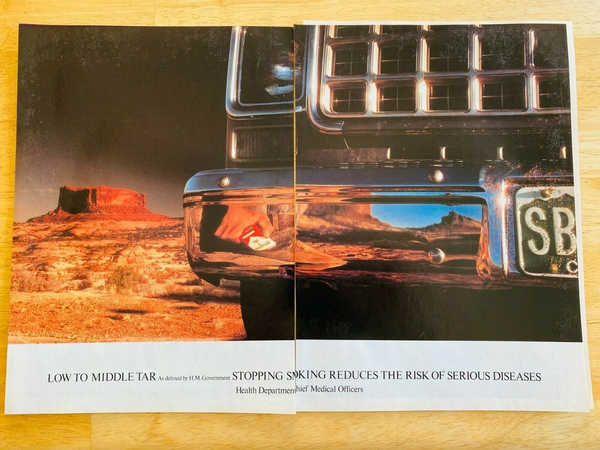 MARLBORO CIGARETTES PICK UP TRUCK POSTER ADVERT APPROX A4 X 2 SIZE FILE E