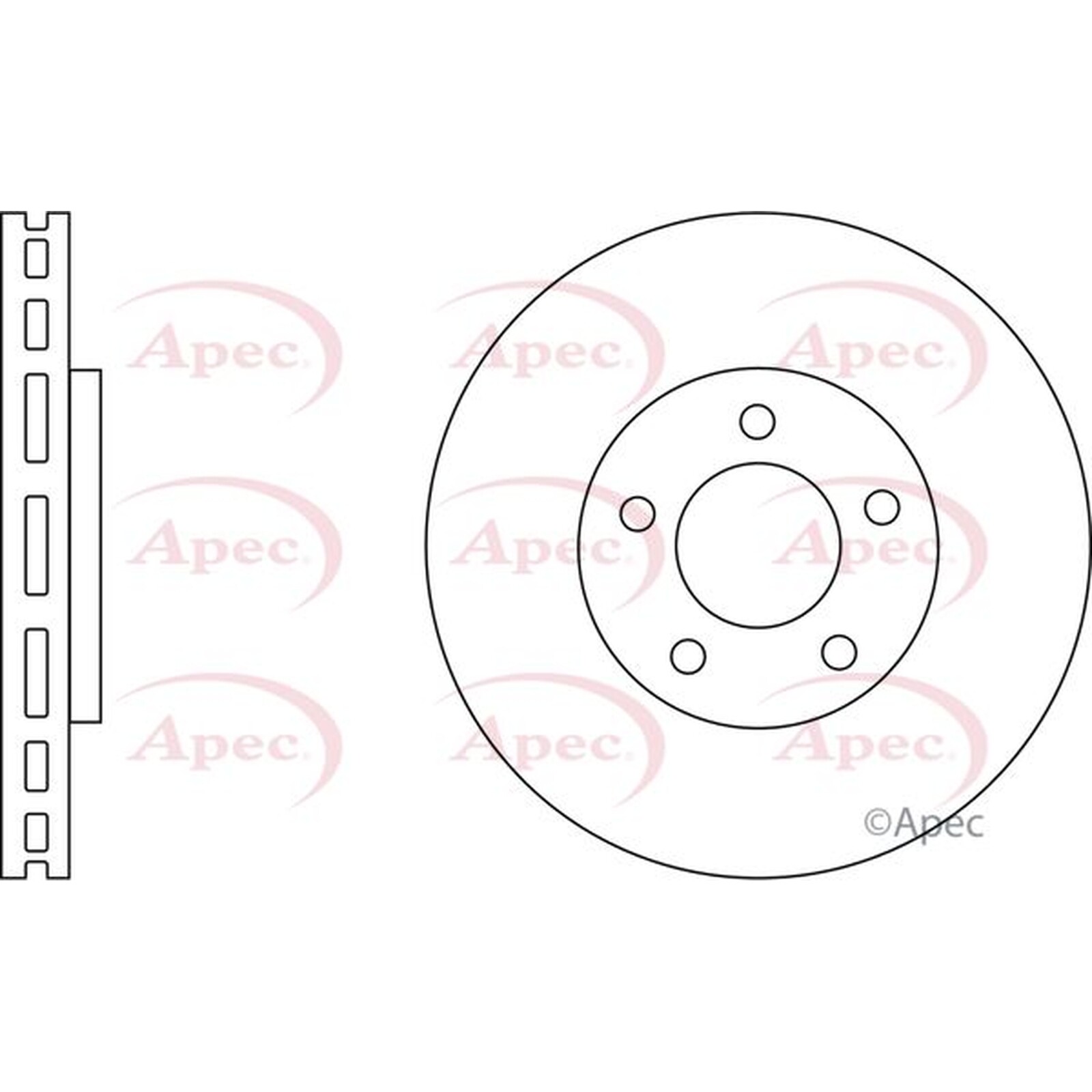 Apec Front Brake Disc DSK2554 - OE High Quality Precision Engineered Part