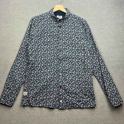 Weekend Offender Hemd Herren Medium Paisley Langarm Kragen Knopf Baumwolle