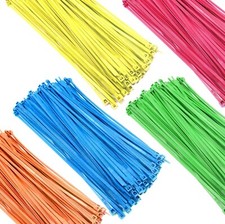 Zip Cable Ties 8" 40lbs 500pc Nylon Wire Tie Wraps Florescent Hi-Vis USA Made