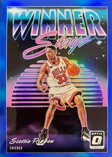Scottie Pippen Donruss Optic 18-19 #20 Winner Stays Blue Prizm #'d 80/85