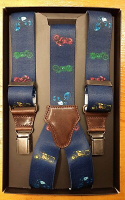 Bretelle En Lin Unie Fabriquée En Italie - 36 Mm, Inserts En Cuir Véritable, Clip, Fait Main