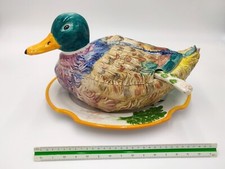 Légumier Canard BASSANO Plat Louche Compotier Barbotine Soupière Made in ITALY