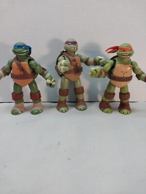 2012 (3) Action Figures Teenage Mutant Ninja Turtles Viacom Leo, Donnie, Mikey
