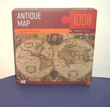 ANTIQUE WORLD MAP 1000 Piece Jigsaw Puzzle Go Games COMPLETE