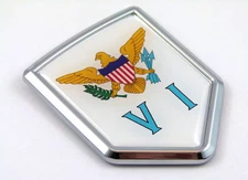 Virgin Islands USA Flag Car Chrome Emblem Decal Sticker crest badge 3D