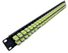 1U 48port Patch Panel w/ LC Duplex Multimode OM5 Lime Green Colored Adapters