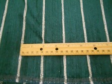 Woven Upholstery Fabric Emerald Green/White Stripe- 56" x 2yd remnant piece