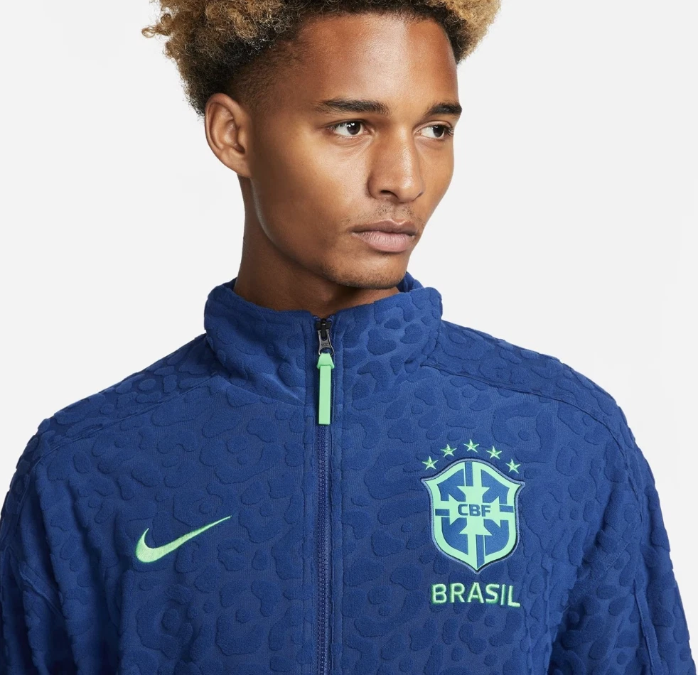 Nike Men's Brazil Football Jacket Blue Size M L XL XXL