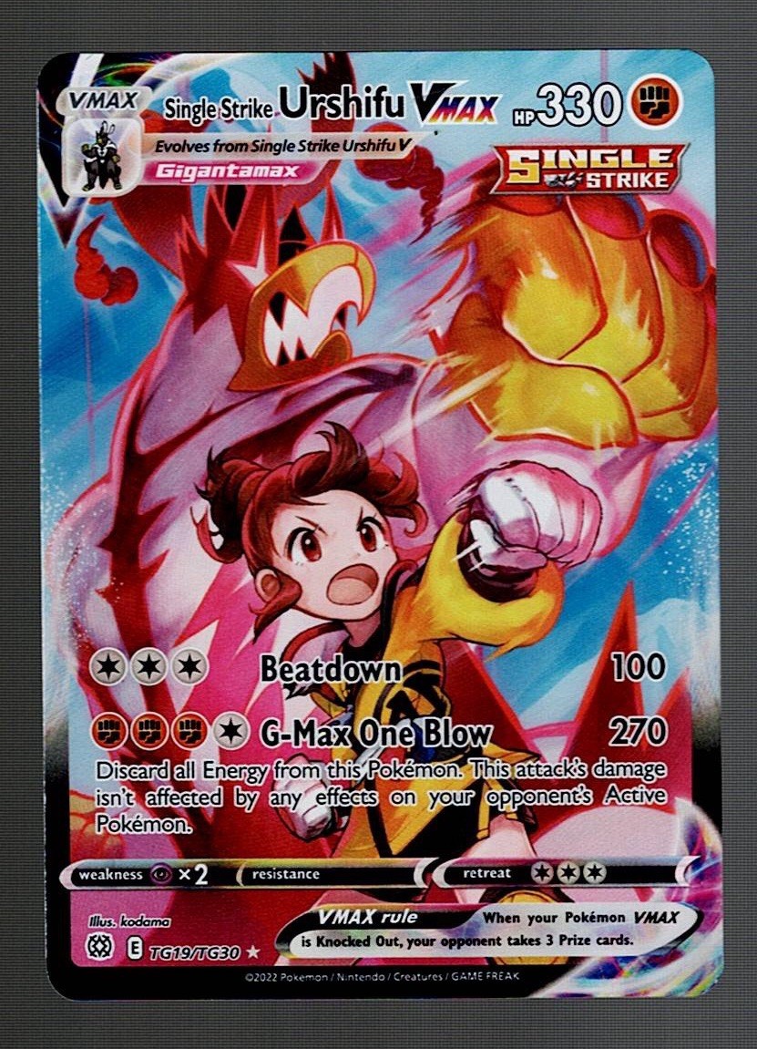 2022 Pokemon BRILLIANT STARS SINGLE STRIKE URSHIFU VMAX HOLO TG19/TG30 NM(-)!