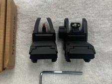 Folding Back Up Sight Flip Up Front Rear Sights Set Picatinny Rail New