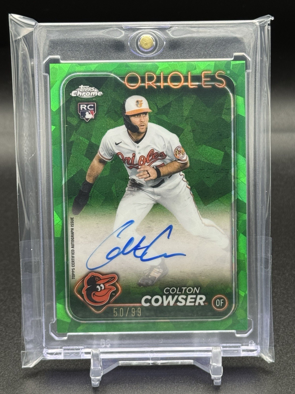 2024 Topps Chrome Upd Sapphire - #USA-CC Colton Cowser Green Rookie Auto /99