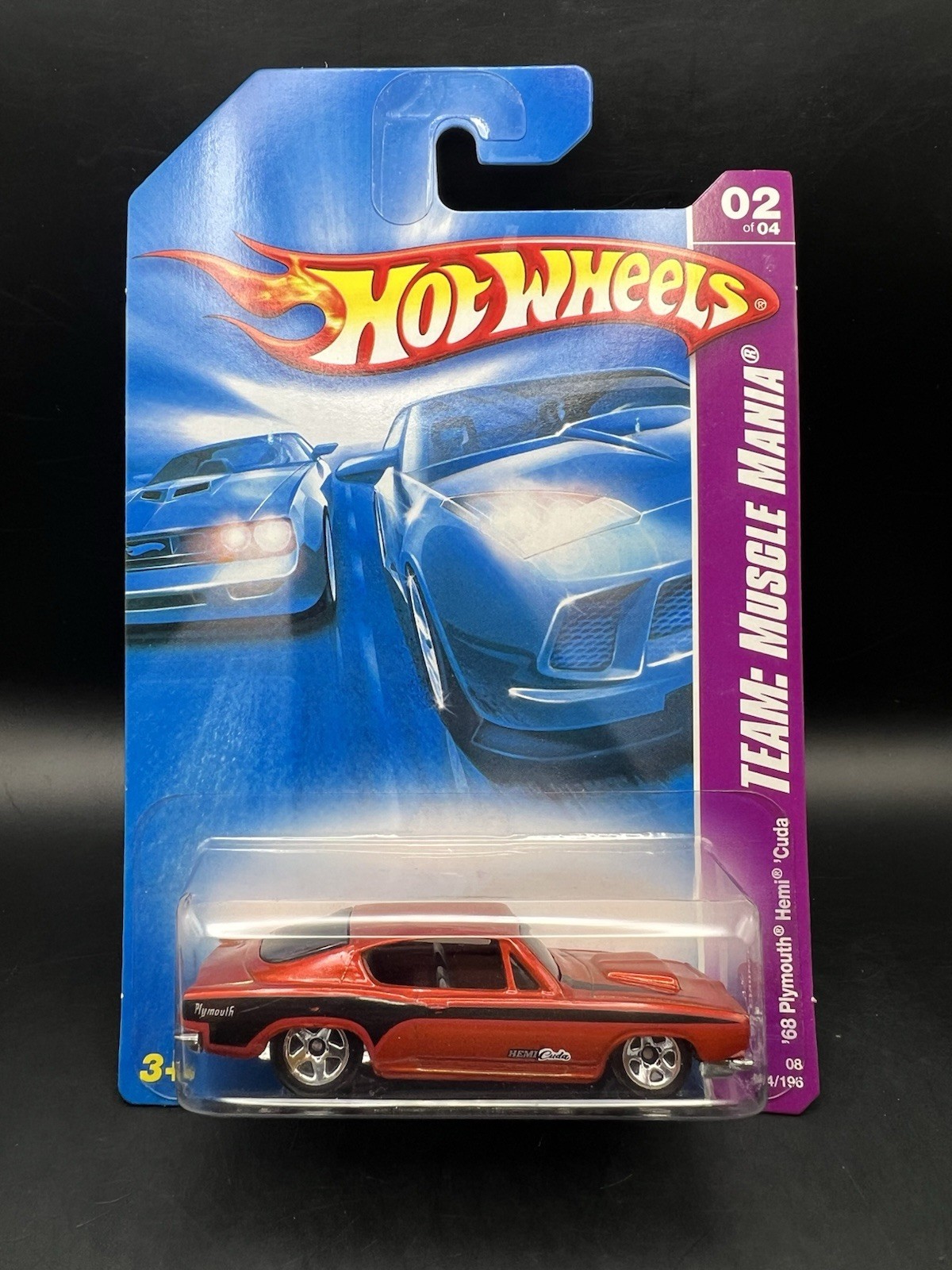 Hot Wheels Team: Muscle Mania ‘68 Plymouth Hemi Cuda in Orange 5SP #02/04