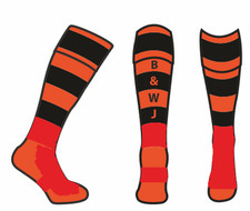 Orange/Black Socks Adults With B WJ to Back - 19 Pack