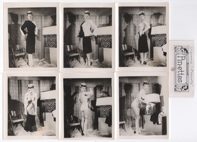 HOLLYWOOD PIN-ETTES SET #9 "ROBERTA" - 12 ORIGINAL B&W CLOTHED TO NUDE