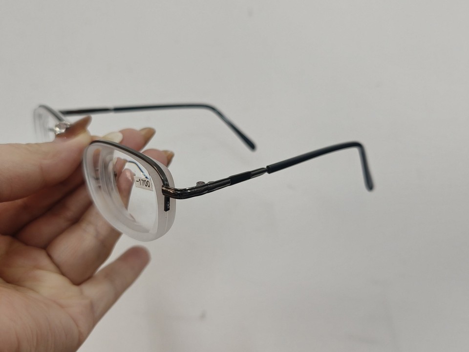 Occhiali Da Vista Rimless In Metallo E Plastica Per Miopia - Diottrie Da -1.0 A -10.0, Neri Unisex