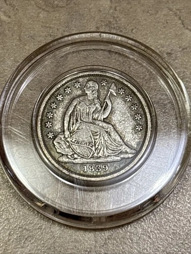 1839-O  US Seated Liberty Dime, Circulated .900 Silver AU- Key Date!