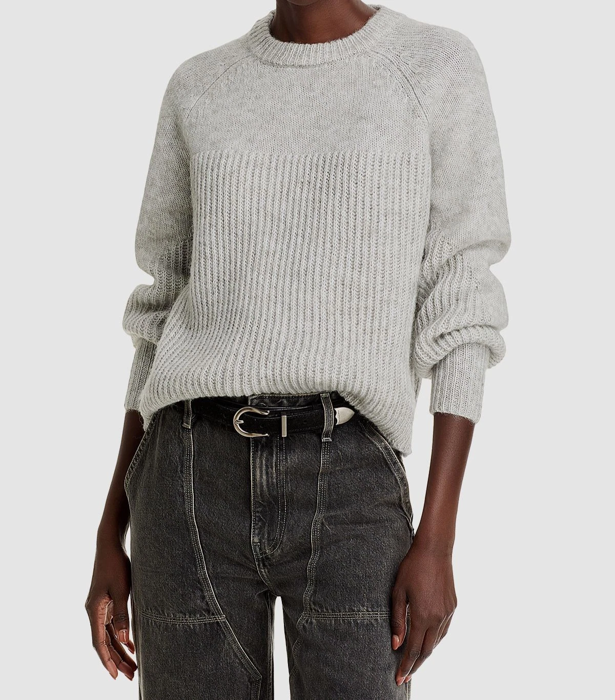 Single Thread Women's Gray Wool Mixed-Rib Long Sleeve Crewneck Sweater Size S
Opens in a new window