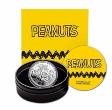 Peanuts® Great Pumpkin 55th Anniversary 1 oz  Proof Silver Round w/Tin & COA