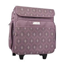 Rolling Scrapbook Tote   Pattern Spacious Craft Storage with Multiple Purple