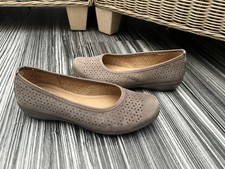 Ladies Hotter Livvy Suede Leather Flat Shoes UK 4.5 Wide Fit