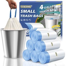 T.FORING Small Trash Bags 4 Gallon with 120 Count Pack of 1 , 4gal-120