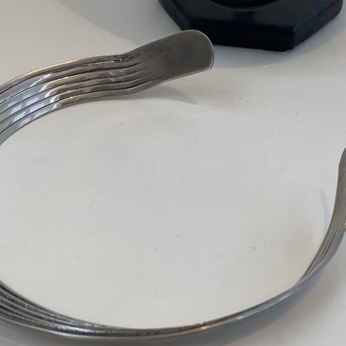 Collar gargantilla cuello rígido llamativo trabajo alambre tono plata - Imagen 7 de 12