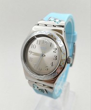 Orologio Swatch Irony AG2007 Quarzo Quadrante Argento Blu Batteria Testata