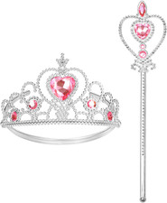 Tiara for Little Girls Princess Crown, Princess Dress up Tiara and Wand Birthday