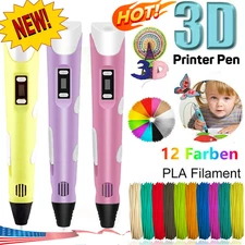 3D Printing Pen Set 3D Drawing Pen with Led Display 12 Color Filament Kid Gift