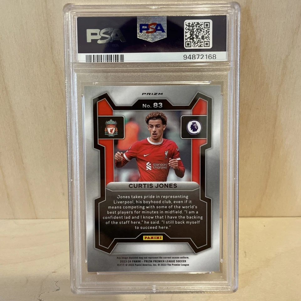 Curtis Jones Tiger PSA 10 2023 Prizm Liverpool LFC - Image 2 of 2
