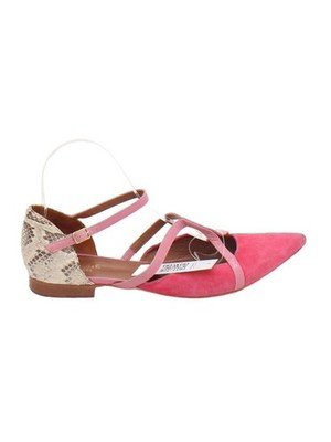 Malone Souliers flache Damenschuhe UK 5,5 rosa Leder mit Wildleder Ballerinas