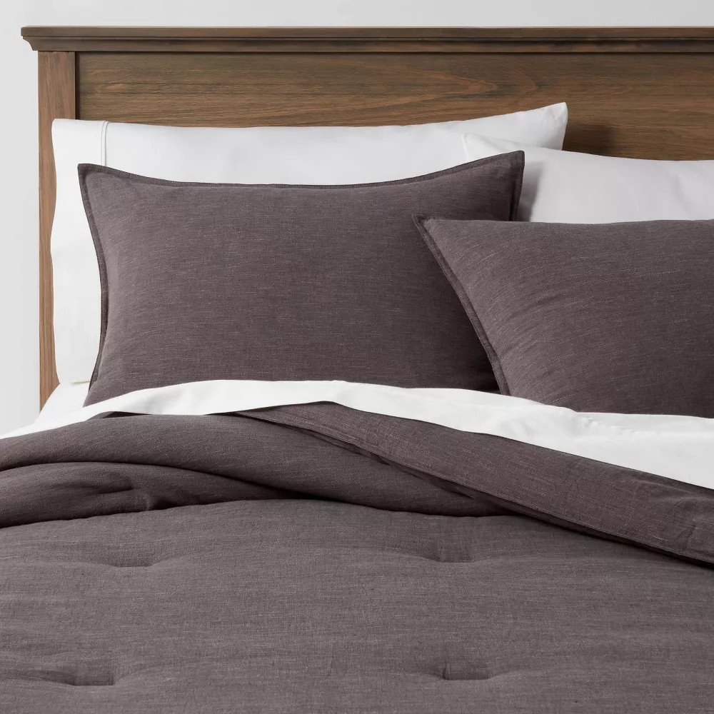 King Dyed Cotton Linen Comforter - Sham Set Dark Gray - Threshold 7290₽