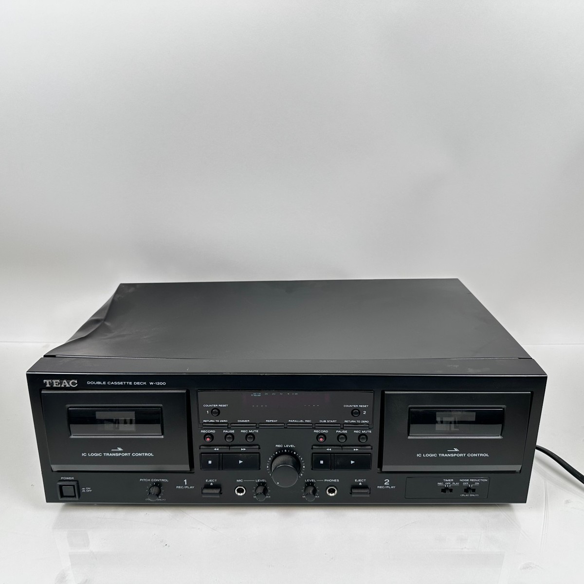 Teac W-1200 Double Cassette Deck Silver Power Supply 100V; AS-IS