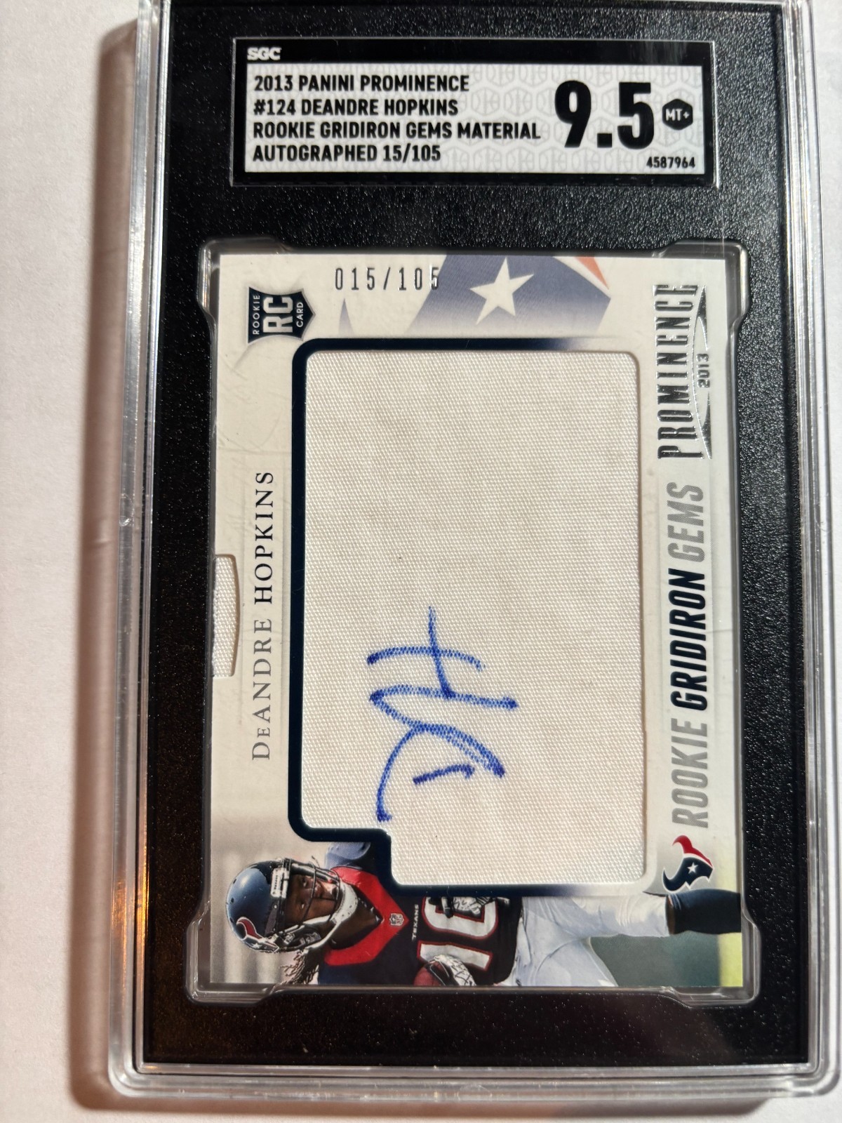 DeAndre Hopkins Panini Prominence #124 Rookie Gridiron Gems Signatures