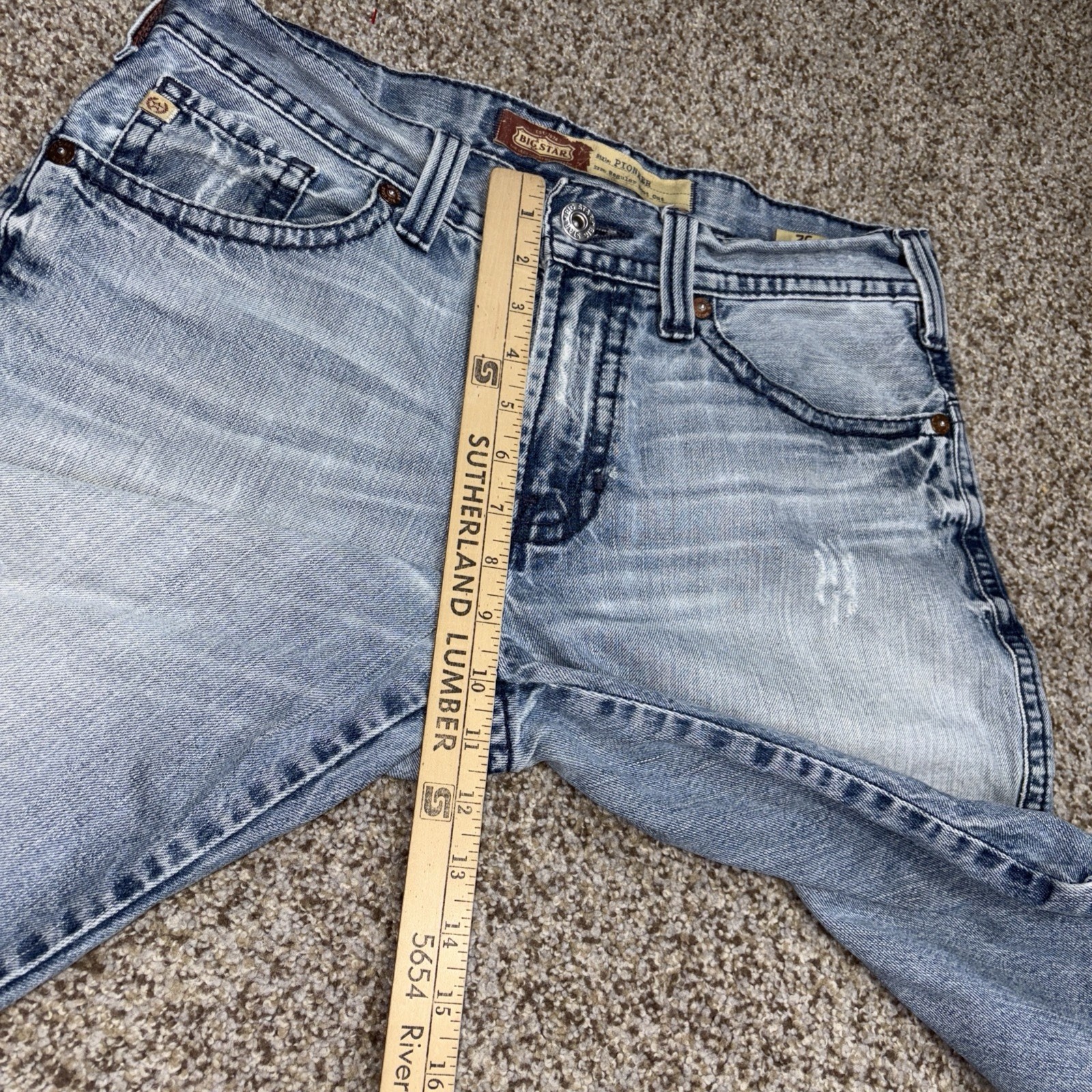 Big Star Pioneer Boot Cutoff Jean Shorts Men’s 33x22 Distressed Read Description - View 9