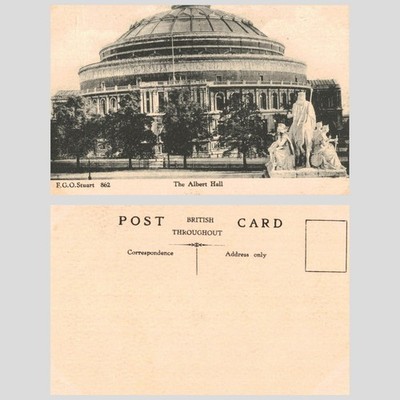 Vintage Postkarte - The Albert Hall London F.G.O. Stuart 862 UNBESPIELT