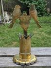 WW1 Trench Art Doves of Peace Brass Spill Vase Wall Pocket Unusual