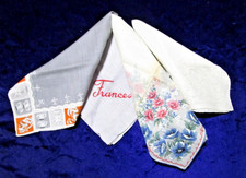 4 Vtg Cotton  Organza HANDKERCHIEFs hankies 1950s era new