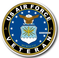 US Air Force Veteran Bumper Sticker Vinyl Decal 5"