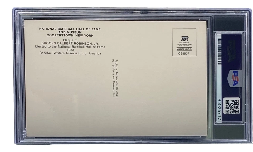 Brooks Robinson Signed 4x6 Baltimore Orioles HOF Plaque Card PSA/DNA 85025712 - Image 2 of 4