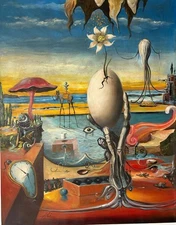 Surrealist oil painting on canvas by Dalí – 27.5” × 35.4”
