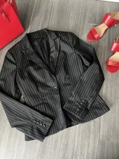 Express Design Studio Women  s Black Pinstripe Lined Blazer - Size 8