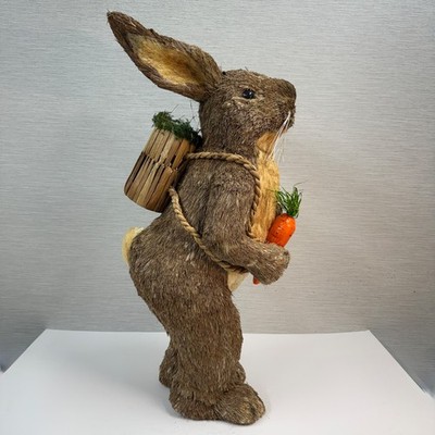 Kinsman Sisal Easter Bunny 35 inch Orange Carrot & Easter Egg Basket Back Pack