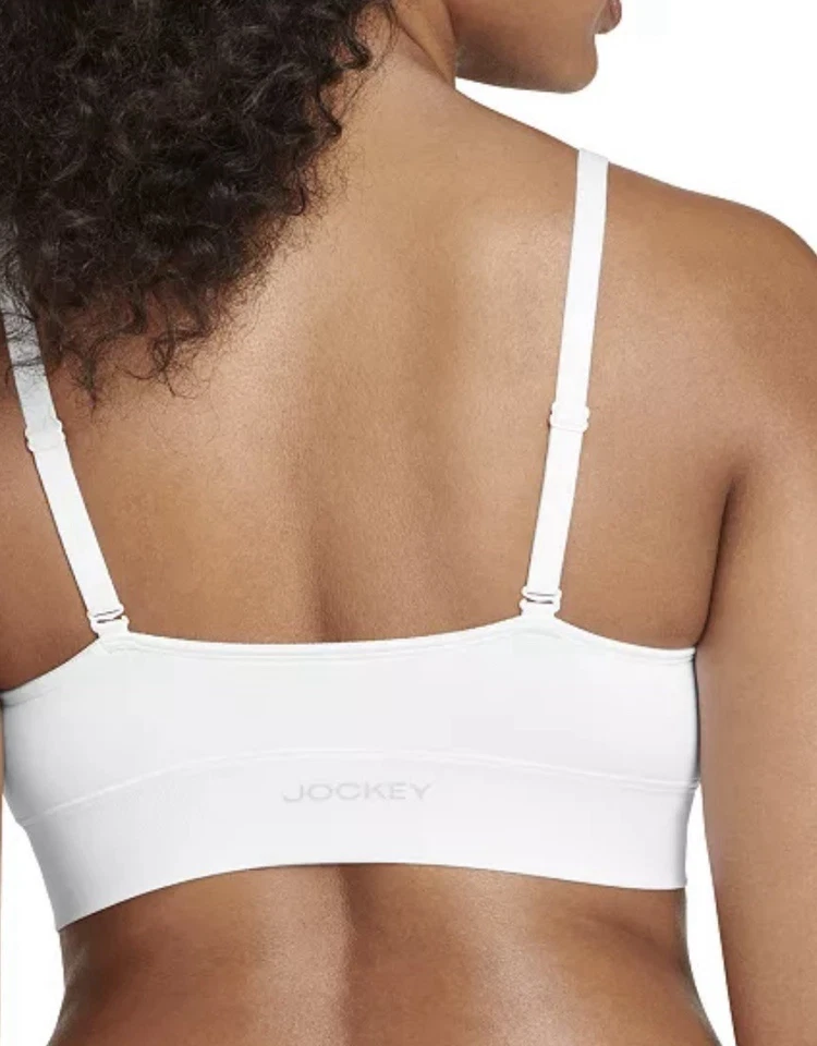 NWT Women's Jockey Size Small White Seamless Bralette Sewn In Pads Light Support - Image 2 of 4